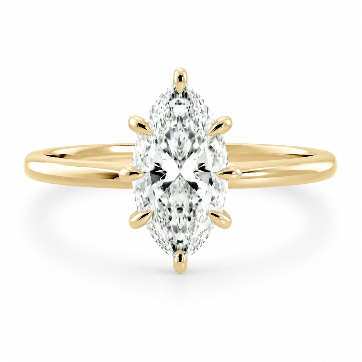8 Claw Marquise Ring