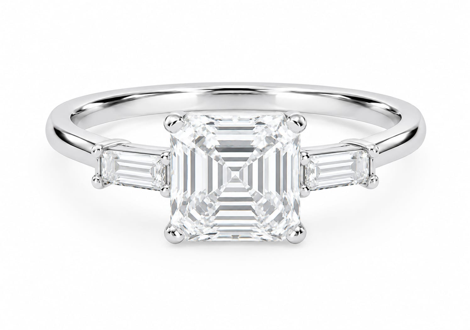 Asscher Trilogy Ring